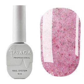 SAGA. Sugar base, #04, 10 ml. Кольорова база з блискітками #1