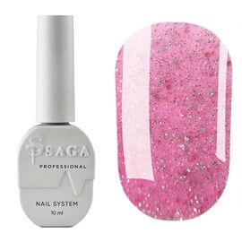 SAGA. Sugar base, #05, 10 ml. Кольорова база з блискітками #1