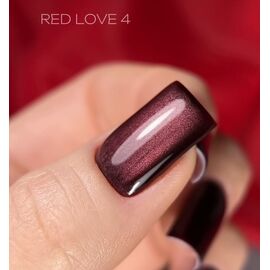 SAGA. Cat's Eye Gel Polish "Love Red", #04, 10 ml. Гель-лак "Котяче око" #2
