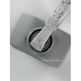 SAGA. Sugar base, #01, 10 ml. Кольорова база з блискітками #2