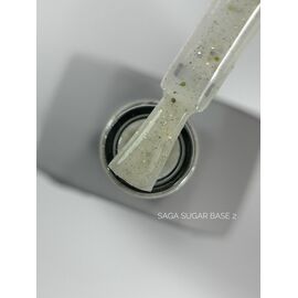 SAGA. Sugar base, #02, 10 ml. Кольорова база з блискітками #2