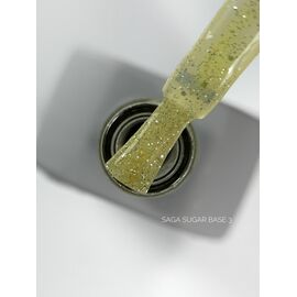 SAGA. Sugar base, #03, 10 ml. Кольорова база з блискітками #2