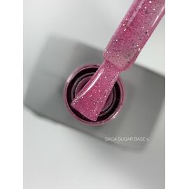 SAGA. Sugar base, #05, 10 ml. Кольорова база з блискітками #2