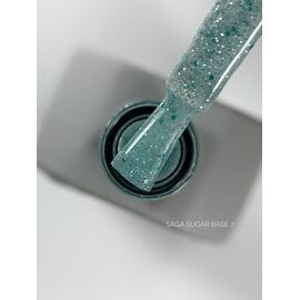 SAGA. Sugar base, #07, 10 ml. Кольорова база з блискітками #2
