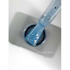 SAGA. Leaf base, #01, 10 ml. Кольорова база із срібною поталлю #1