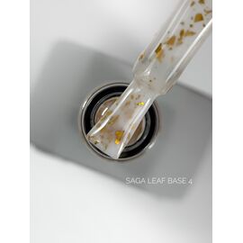 SAGA. Leaf base, #04, 10 ml. Кольорова база із золотою поталлю #1