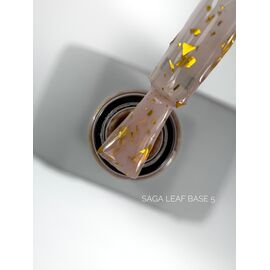 SAGA. Leaf base, #05, 10 ml. Кольорова база із золотою поталлю #1