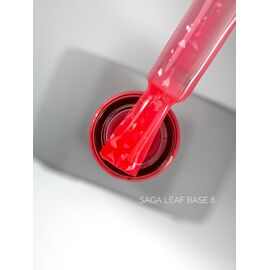 SAGA. Leaf base, #08, 10 ml. Кольорова база із білою поталлю #1
