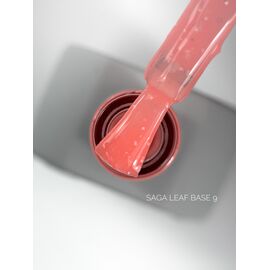 SAGA. Leaf base, #09, 10 ml. Кольорова база із білою поталлю #1