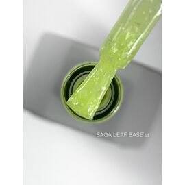 SAGA. Leaf base, #11, 10 ml. Кольорова база із білою поталлю #1