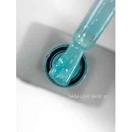 SAGA. Leaf base, #12, 10 ml. Кольорова база із білою поталлю #1