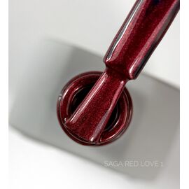 SAGA. Gel Polish "Love Red", #01, 10 ml. Гель-лак з шимером #2