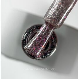 SAGA. Cat's Eye Gel Polish "Cat Shine", #08, 10 ml. Гель-лак "Котяче око" #1