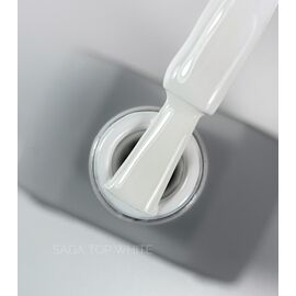 SAGA. No Wipe Color Top, White, 10 ml. Топ без липкого шару, білий #2