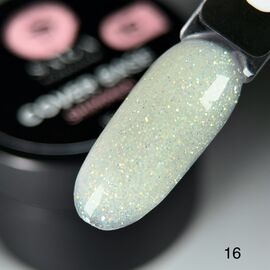 SAGA. Shimmer base, #16, 15 ml. Кольорова база з шимером #2