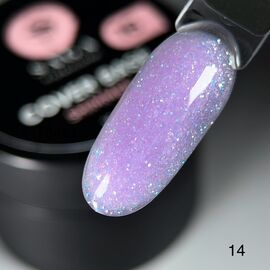 SAGA. Shimmer base, #14, 15 ml. Кольорова база з шимером #2