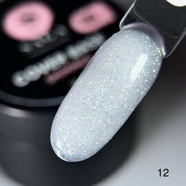 SAGA. Shimmer base, #12, 15 ml. Кольорова база з шимером #2