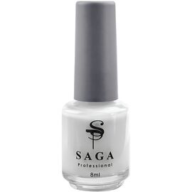 SAGA. Stamping nail polish, #02, White, 8 ml. Лак-фарба для стемпінгу, білий #2