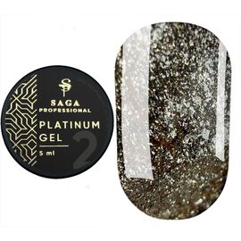 SAGA. Platinum Paint Gel, #02, 5 g. Гель-фарба з поталлю #1
