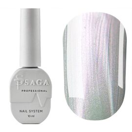 SAGA. Cat's Eye Gel Polish "Silk Cat", #02, 10 ml. Гель-лак "Котяче око" з перламутром #1