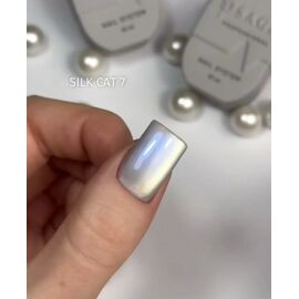 SAGA. Cat's Eye Gel Polish "Silk Cat", #07, 10 ml. Гель-лак "Котяче око" з перламутром #2