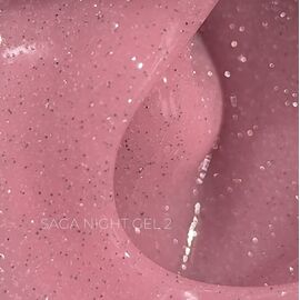 SAGA. Builder Gel "Night", 15 ml, #02. Гель для укріплення та нарощування, світловідбиваючий #2