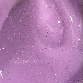 SAGA. Builder Gel "Night", 15 ml, #03. Гель для укріплення та нарощування, світловідбиваючий #2