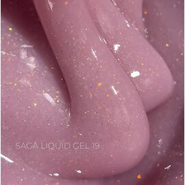 SAGA. Liquid Gel, 15 ml, #19. Рідкий гель для укріплення та нарощування з шимером #1