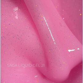 SAGA. Liquid Gel, 15 ml, #21. Рідкий гель для укріплення та нарощування з шимером #1
