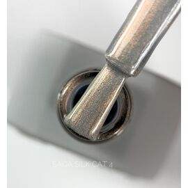 SAGA. Cat's Eye Gel Polish "Silk Cat", #04, 10 ml. Гель-лак "Котяче око" з перламутром #2