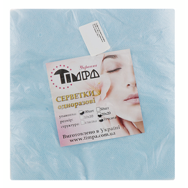 Серветки безворсові, сітка спанлейс, блакитні, 20х20 см, 100 шт #1