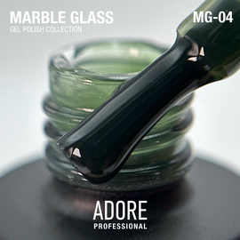 ADORE. Marble Glass Gel Polish, #MG-04, Malachite, 8 ml. Вітражний гель-лак, зелена глазур #2