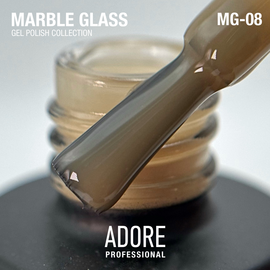 ADORE. Marble Glass Gel Polish, #MG-08, Citrine, 8 ml. Вітражний гель-лак, жовто-гірчична глазур #2