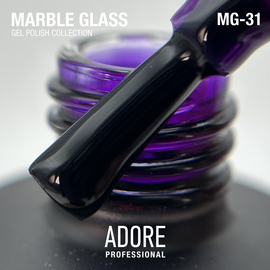 ADORE. Marble Glass Gel Polish, #MG-31, Iris quartz, 8 ml. Вітражний гель-лак, насичено-фіолетовий #2