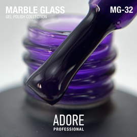 ADORE. Marble Glass Gel Polish, #MG-32, Kunzite, 8 ml. Вітражний гель-лак, світло-фіолетовий #2