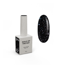 NOTN Гель-лак Manhattan, світловідбиваючий чорний з голографічним шимером, 10 ml #1