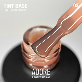 ADORE. Tint Base, №03, Bourbon, 15 ml. Напівпрозора кольорова база для нігтів #2