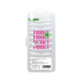 ADORE. Funky Gel Tips, Coffin Long, 240 pcs. Гелеві тіпси, подовжена балерина #1