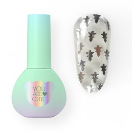 You Are Cute. Winter Wish Top Coat, #1, 5 ml. Прозорий топ з ялинками #1