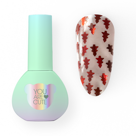 You Are Cute. Winter Wish Top Coat, #3, 5 ml. Прозорий топ з ялинками #1