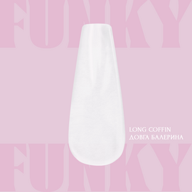 ADORE. Funky Gel Tips, Coffin Long, 240 pcs. Гелеві тіпси, подовжена балерина #2
