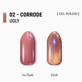 ADORE. Cat's Eye Gel Polish, #U-02, 8 ml. Гель-лак "котяче око"-хамелеон, бордово-сливовий  із бронзовим відблиском #2