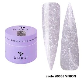 DNKa’. Builder Gel Vision #0035, 15 ml, гель для моделювання з блискітками #1