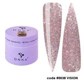 DNKa’. Builder Gel Vision #0038, 15 ml, гель для моделювання з блискітками #1