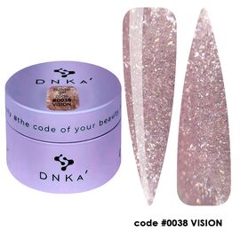 DNKa’. Builder Gel Vision #0038, 30 ml, гель для моделювання з блискітками #1