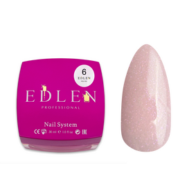 EDLEN. Polygel #06, 30 ml, полігель, рожевий з шиммером #1