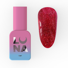 LUNAmoon. Light Acrygel #57 Red with shimmer, 13 ml, світловідбиваючий рідкий гель для укріплення, червоний з шимером #1