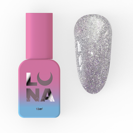 LUNAmoon. Light Acrygel #62 Silver shimmer, 13 ml, світловідбиваючий рідкий гель для укріплення, срібний шимер #1