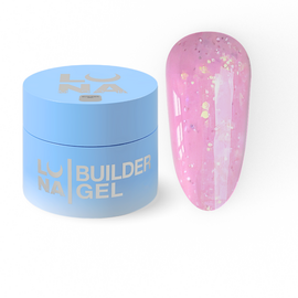 LUNAmoon. Diamond Builder Gel #4, 15 ml, гель для нарощування з блискітками #1