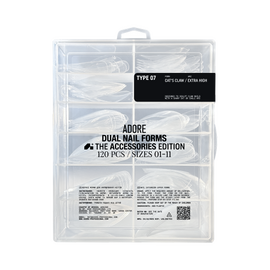ADORE. Dual nail forms Type 7, Cat's claw, Extra high, 120 pcs. Верхні форми, котячі кігті #1